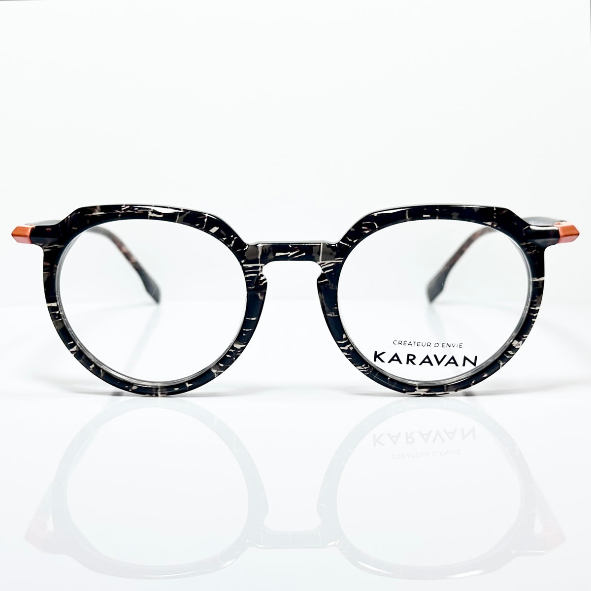 KARAVAN ADAMAS 02 NO Men's Eyeglasses Frames in Black/Clear - Authentic New