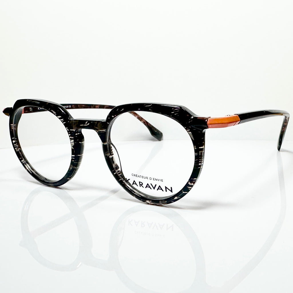 KARAVAN ADAMAS 02 NO Men's Eyeglasses Frames in Black/Clear - Authentic New