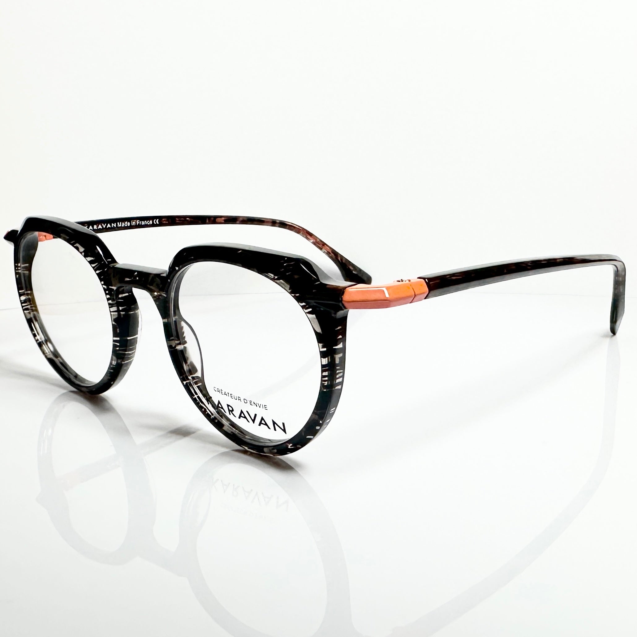 KARAVAN ADAMAS 02 NO Men's Eyeglasses Frames in Black/Clear - Authentic New