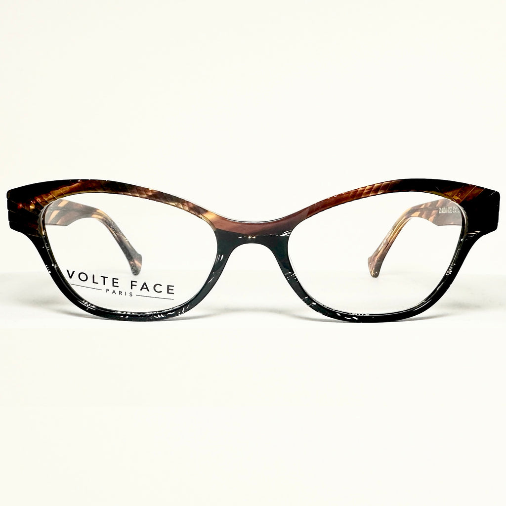 VOLTE FACE CLAUDIA 0092 Women's Eyeglasses Frames in Brown/Black - Authentic New