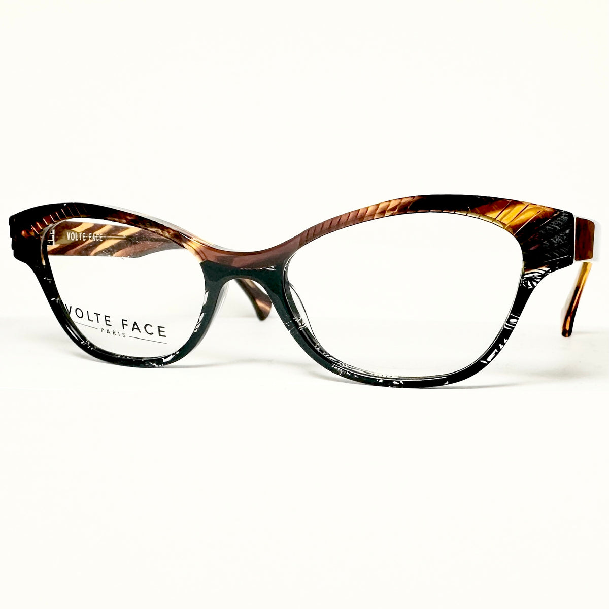 VOLTE FACE CLAUDIA 0092 Women's Eyeglasses Frames in Brown/Black - Authentic New