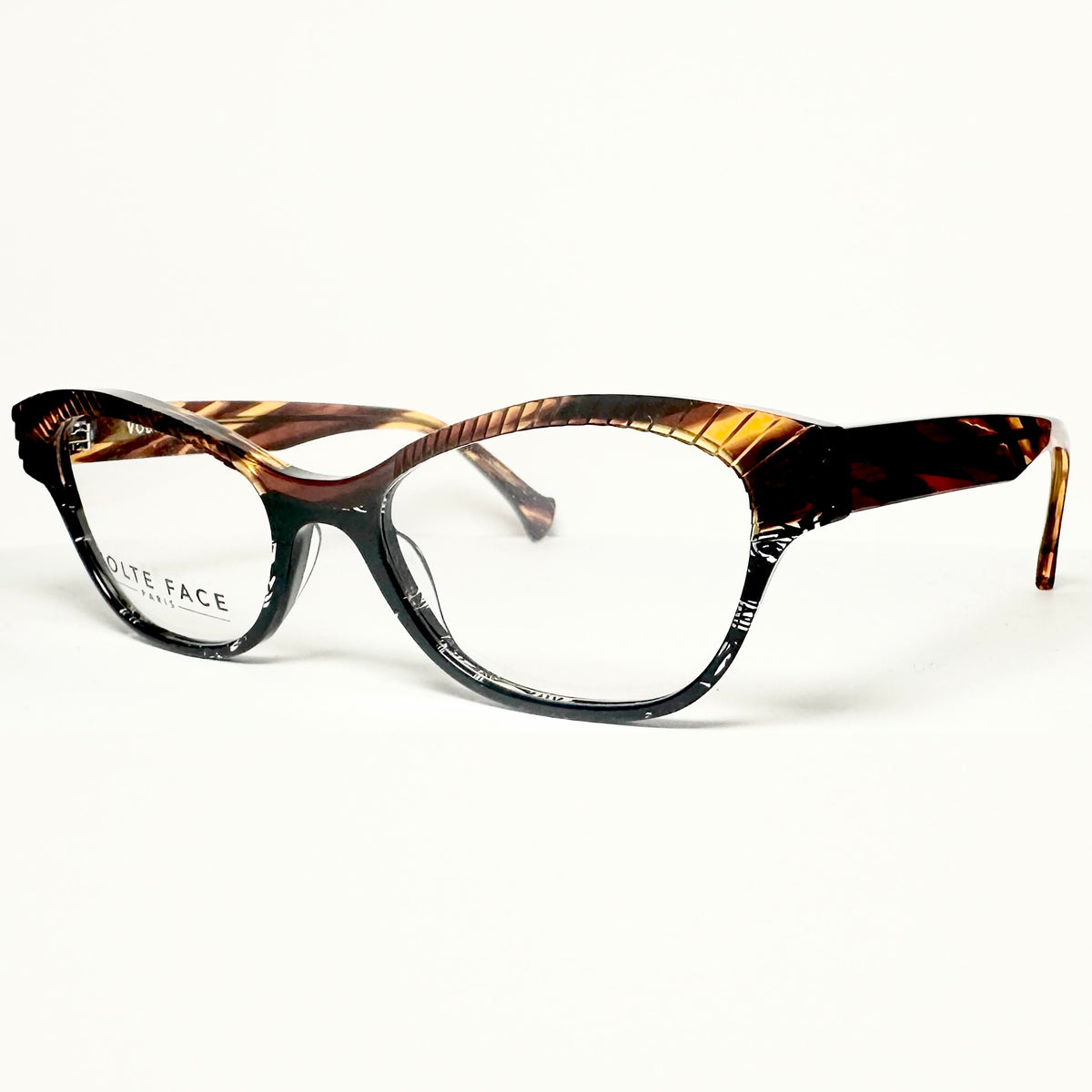 VOLTE FACE CLAUDIA 0092 Women's Eyeglasses Frames in Brown/Black - Authentic New