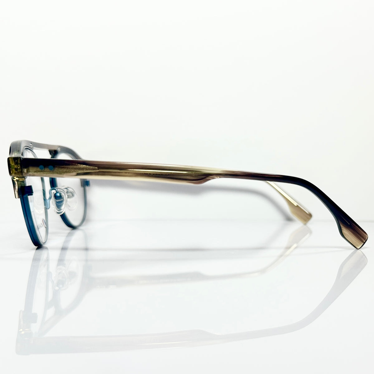 KARAVAN KA4101 MB NO Men's Eyeglasses Frames in Steel Blue/Brown - Authentic New