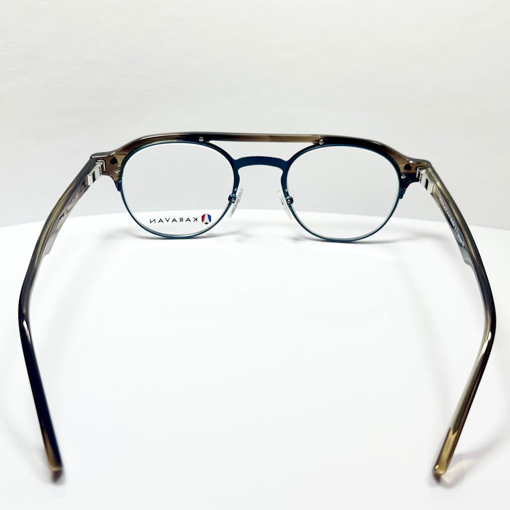 KARAVAN KA4101 MB NO Men's Eyeglasses Frames in Steel Blue/Brown - Authentic New