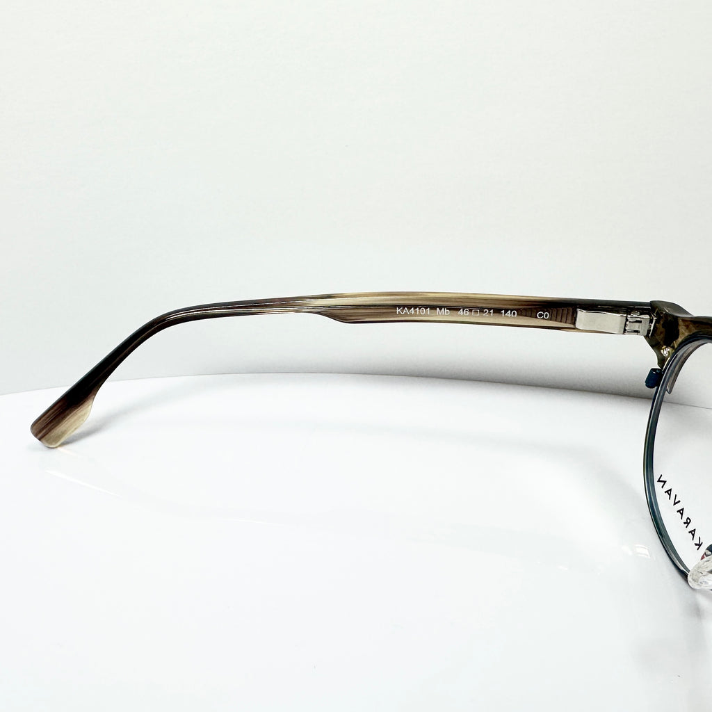 KARAVAN KA4101 MB NO Men's Eyeglasses Frames in Steel Blue/Brown - Authentic New