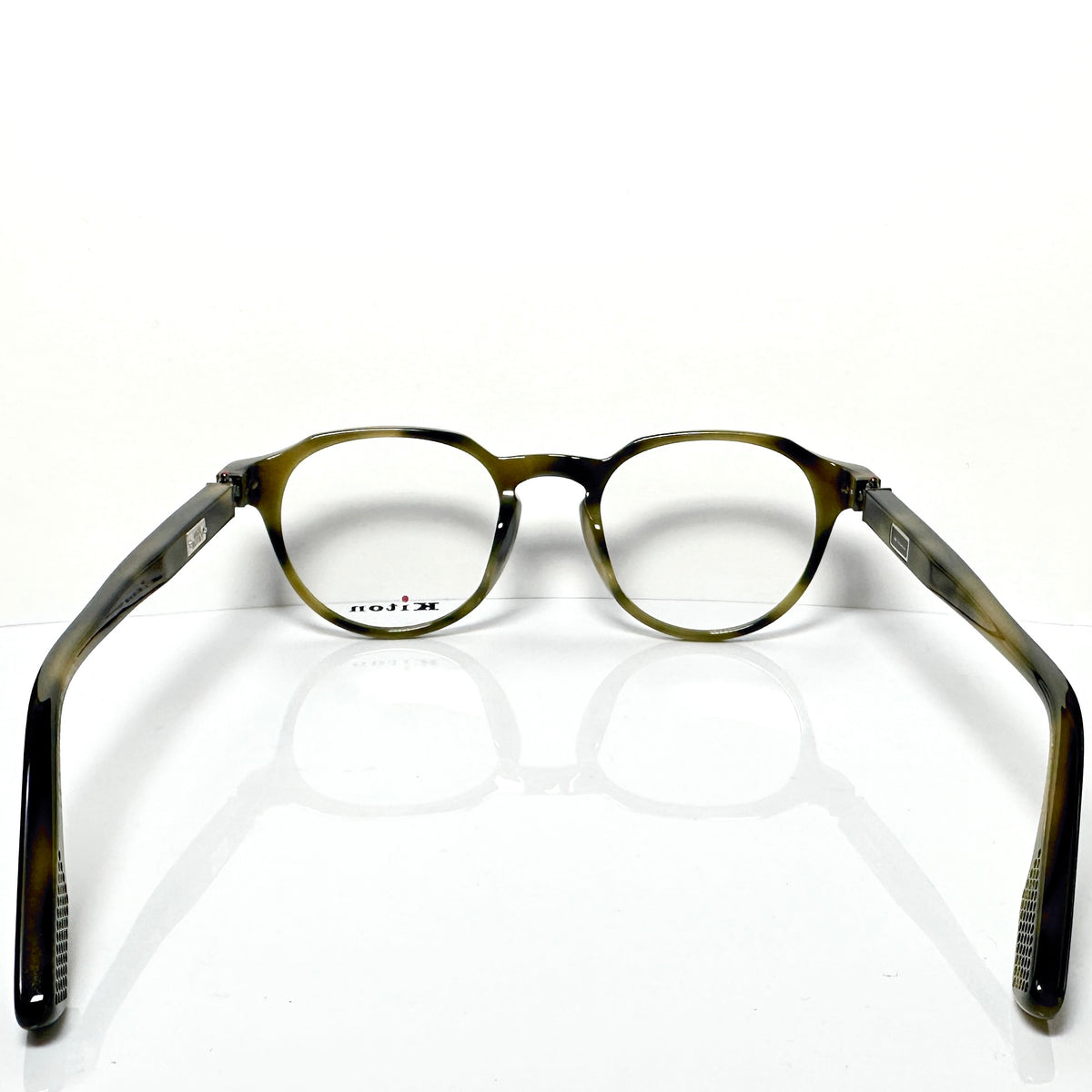 Kiton Crown KT011V04 Crown Panto Eyeglasses Frames in Dark Green - Authentic New