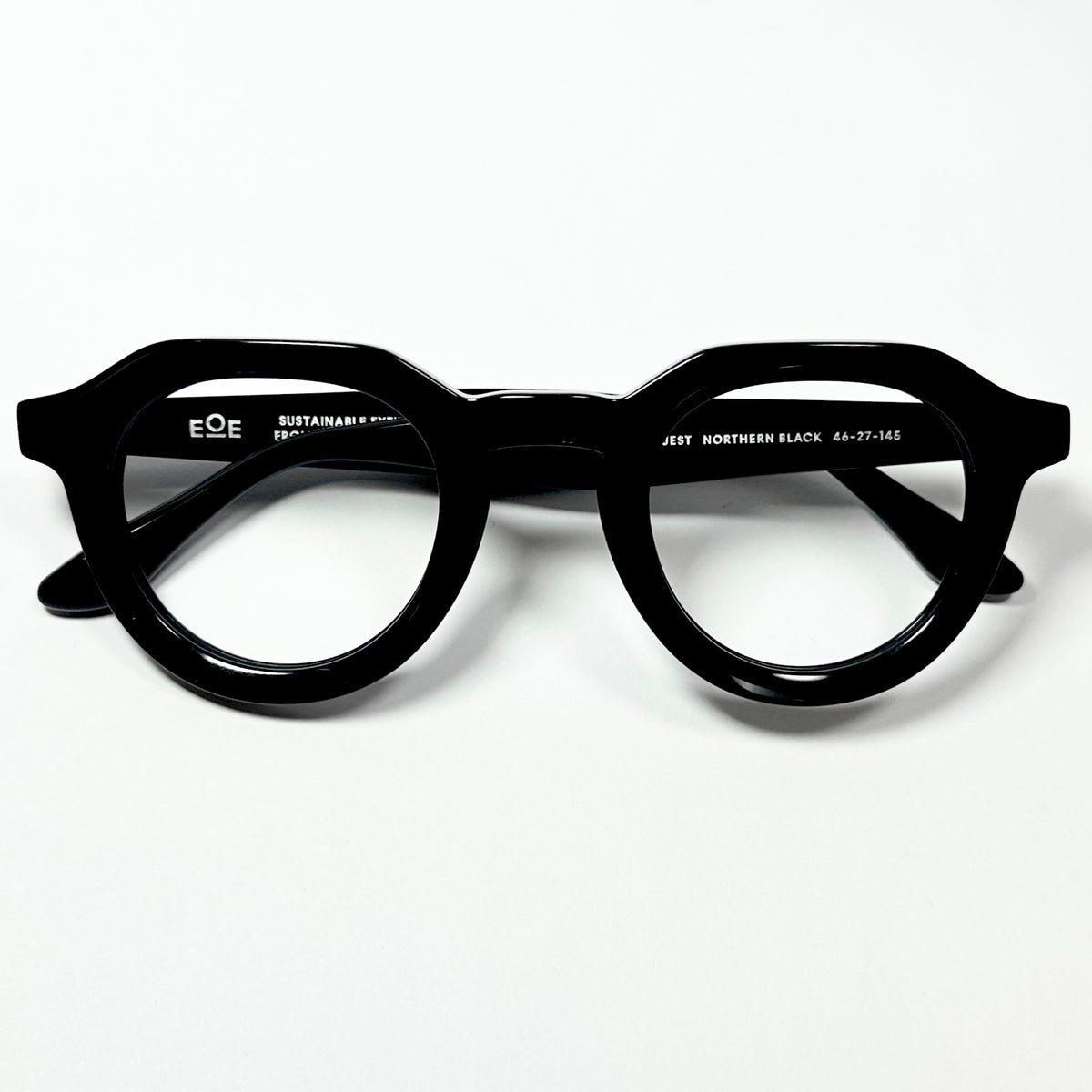 EOE ELJEST Crown Panto Eyeglasses Frames in Black - New Authentic