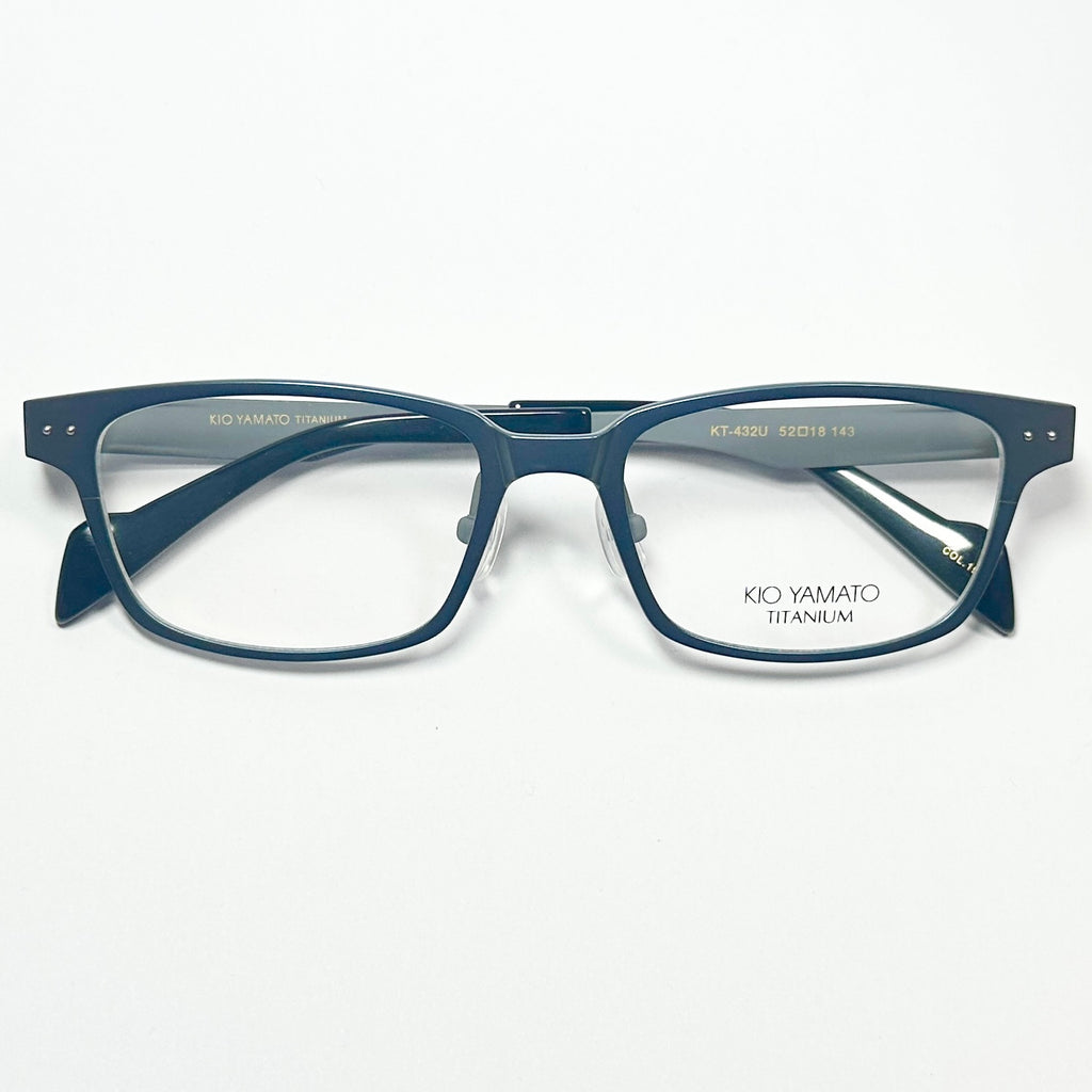 KIO YAMATO KT-432 col 19N Men's Eyeglasses Frames in Steel Blue - Authentic New