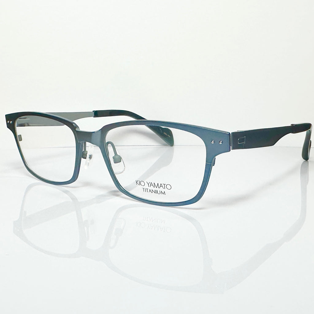 KIO YAMATO KT-432 col 19N Men's Eyeglasses Frames in Steel Blue - Authentic New