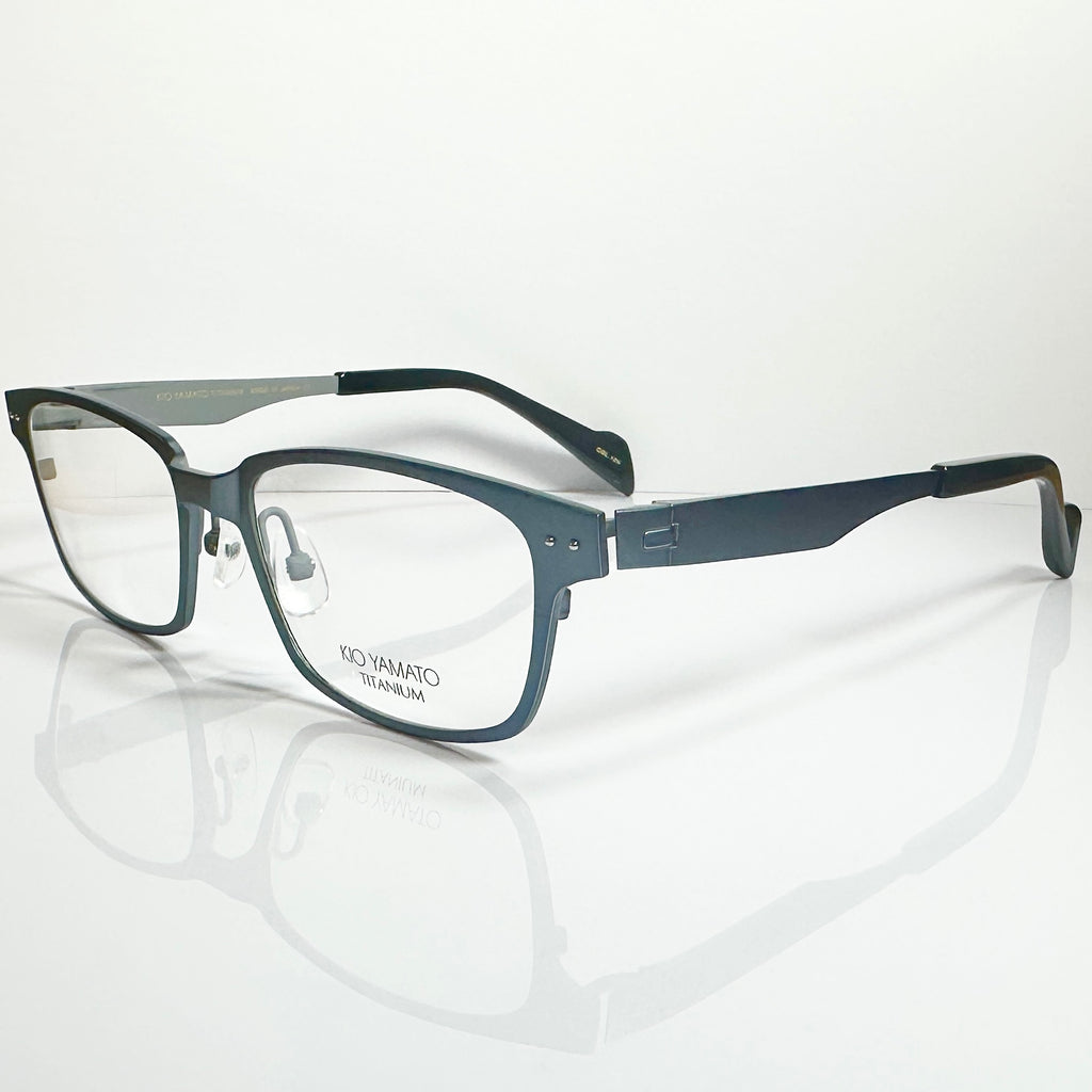 KIO YAMATO KT-432 col 19N Men's Eyeglasses Frames in Steel Blue - Authentic New