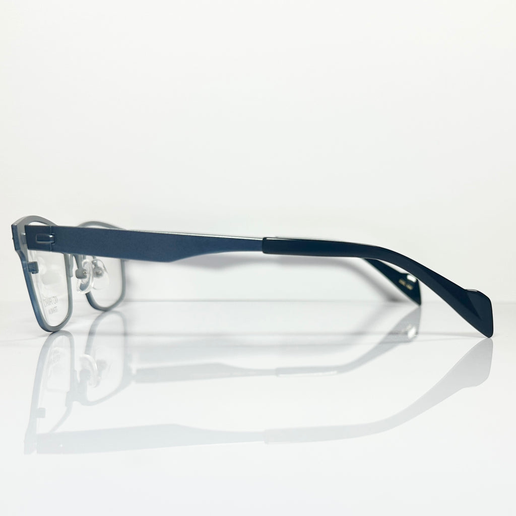 KIO YAMATO KT-432 col 19N Men's Eyeglasses Frames in Steel Blue - Authentic New