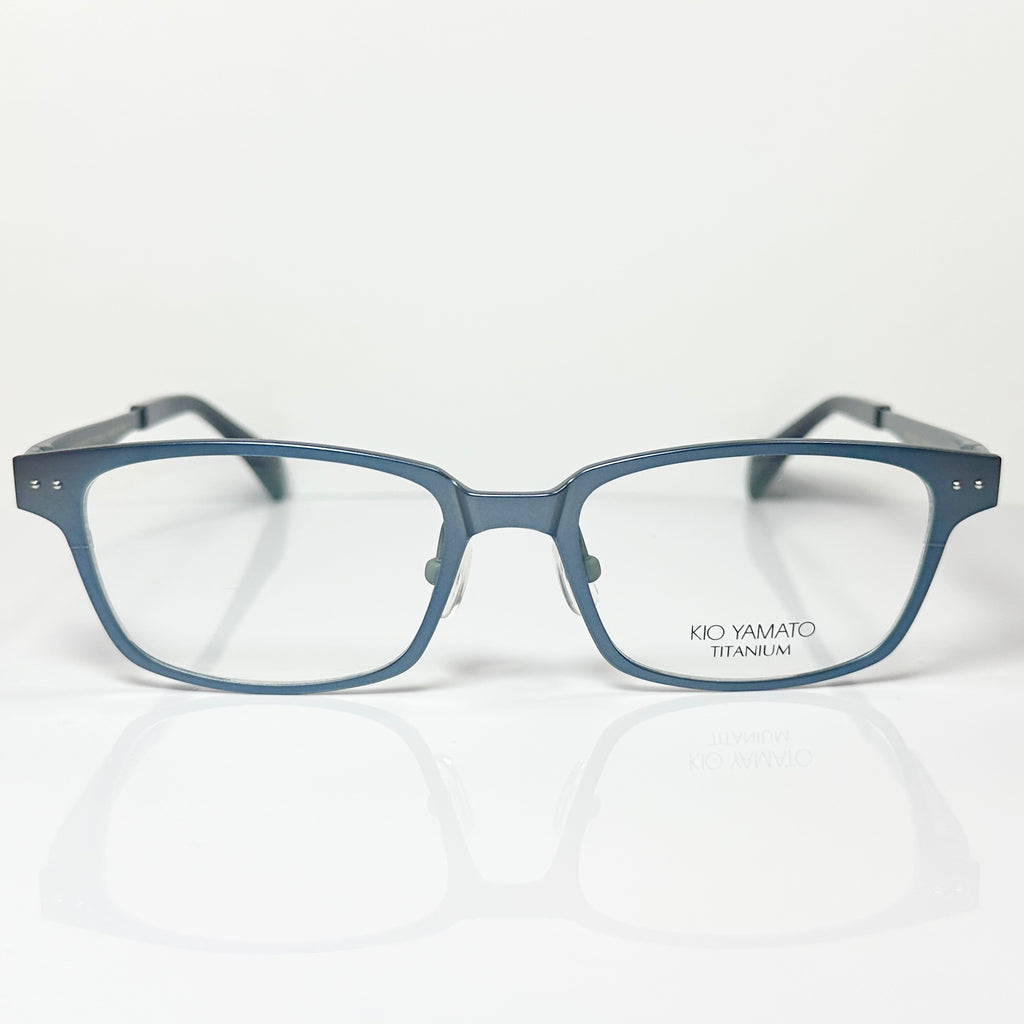 KIO YAMATO KT-432 col 19N Men's Eyeglasses Frames in Steel Blue - Authentic New