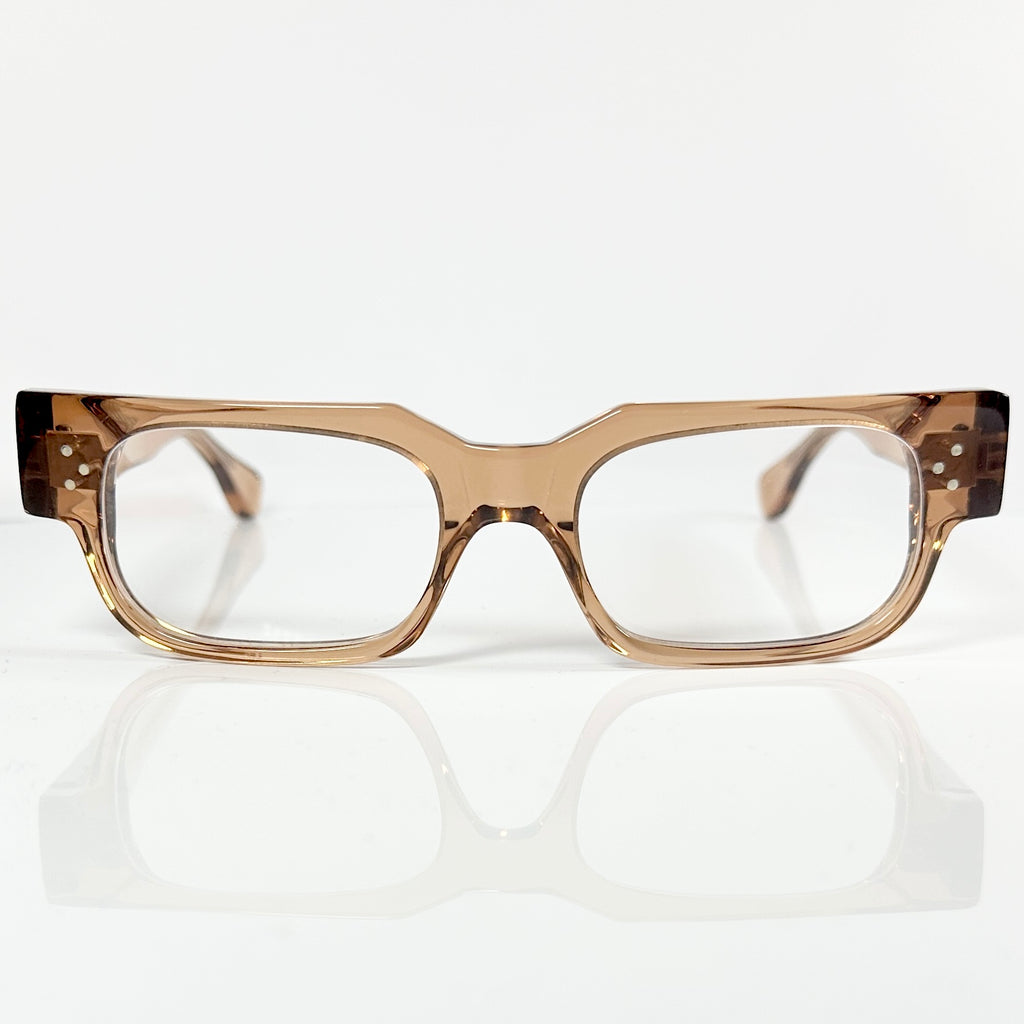 VUE DC JIM Unisex Eyeglasses Frame in Clear Brown - Authentic New