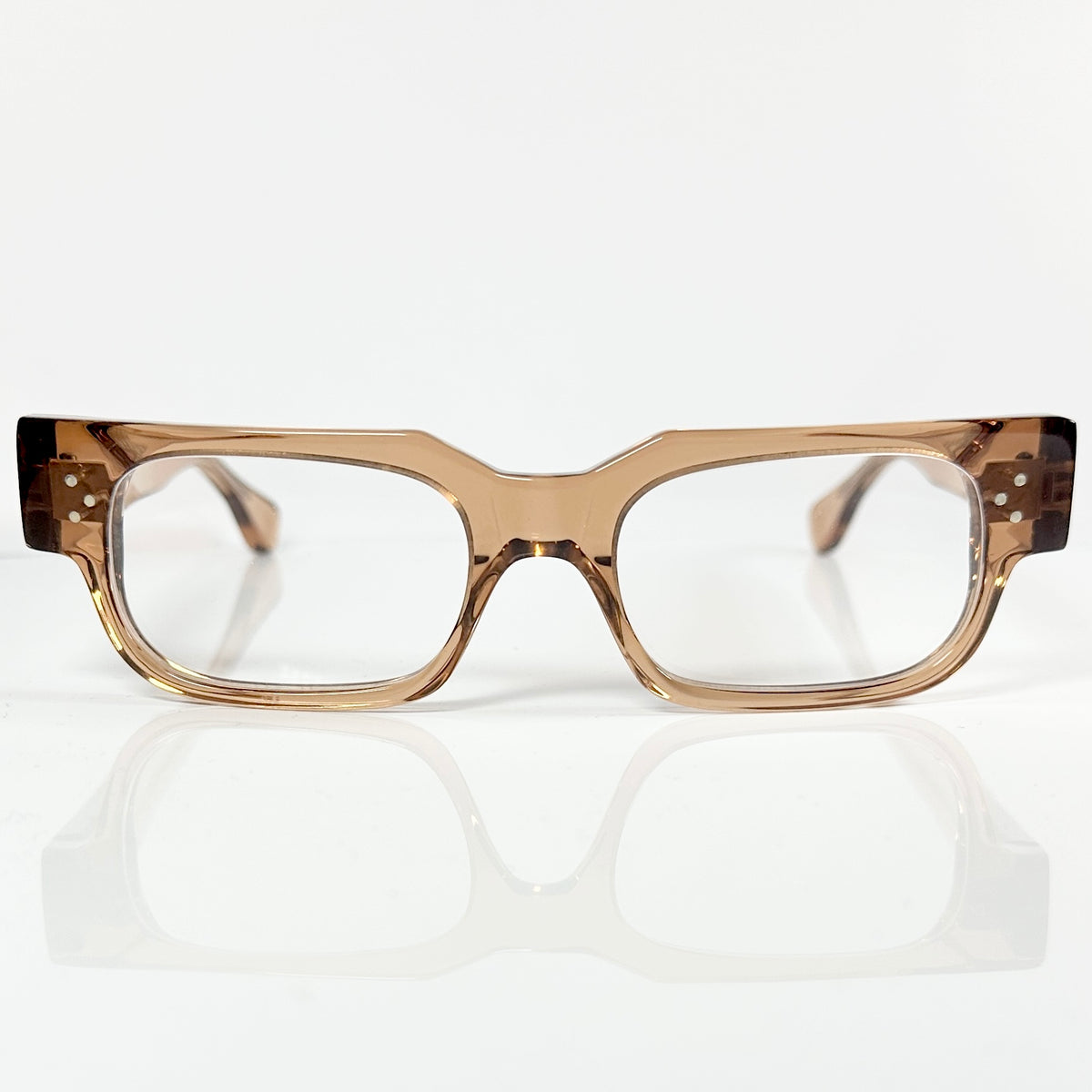 VUE DC JIM Unisex Eyeglasses Frame in Clear Brown - Authentic New
