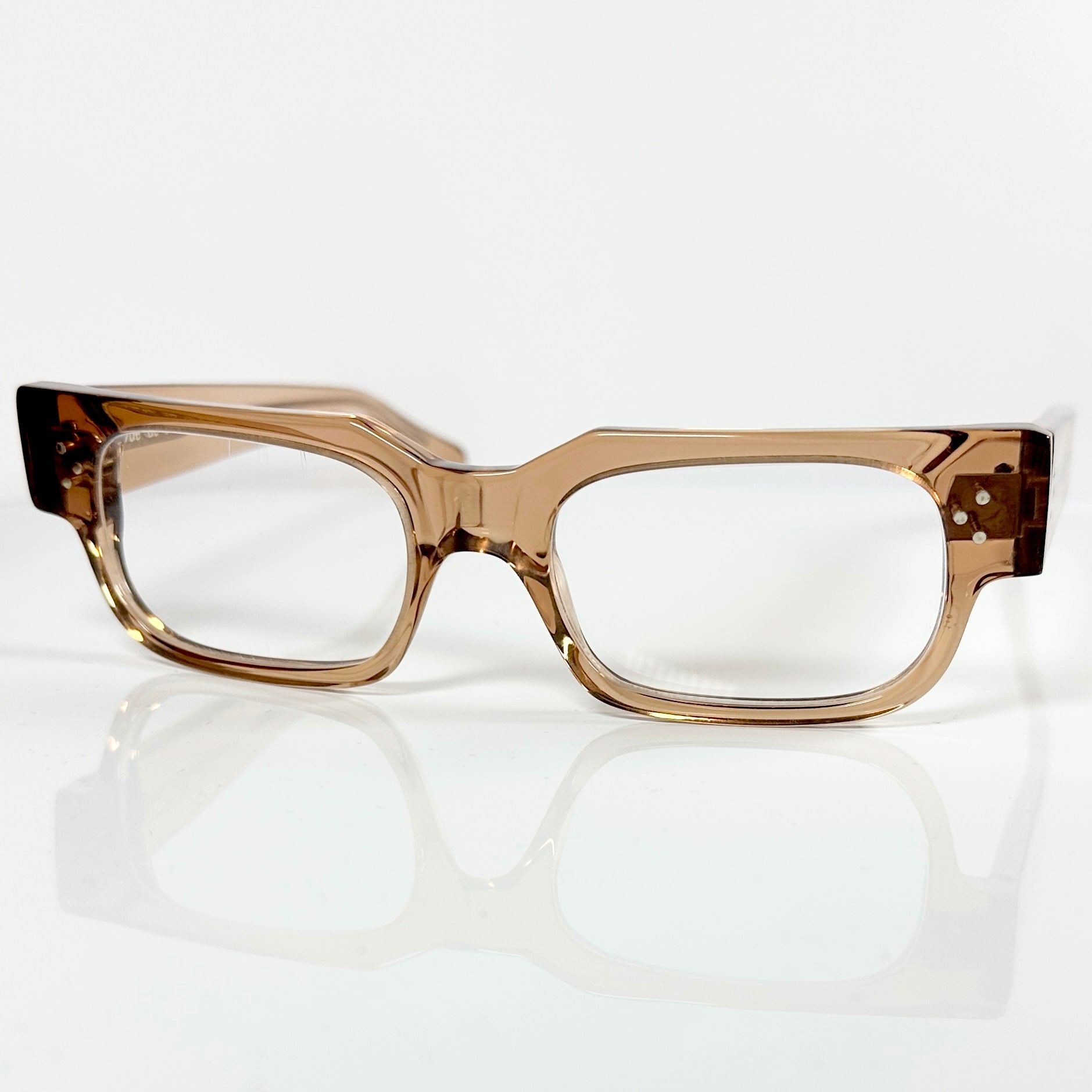 VUE DC JIM Unisex Eyeglasses Frame in Clear Brown - Authentic New