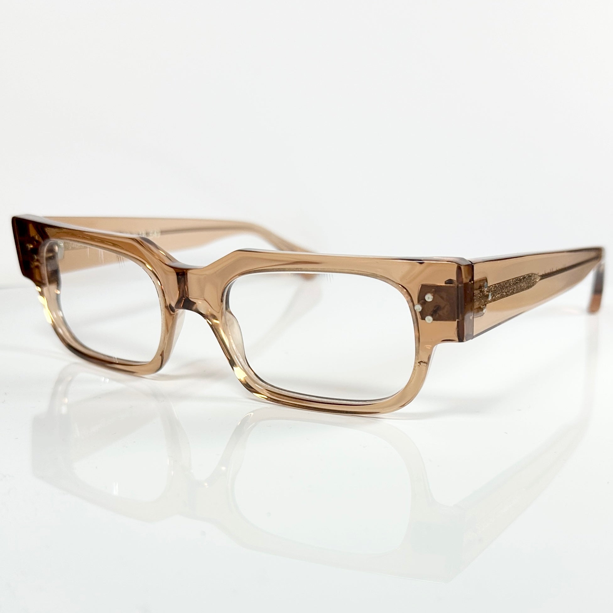 VUE DC JIM Unisex Eyeglasses Frame in Clear Brown - Authentic New