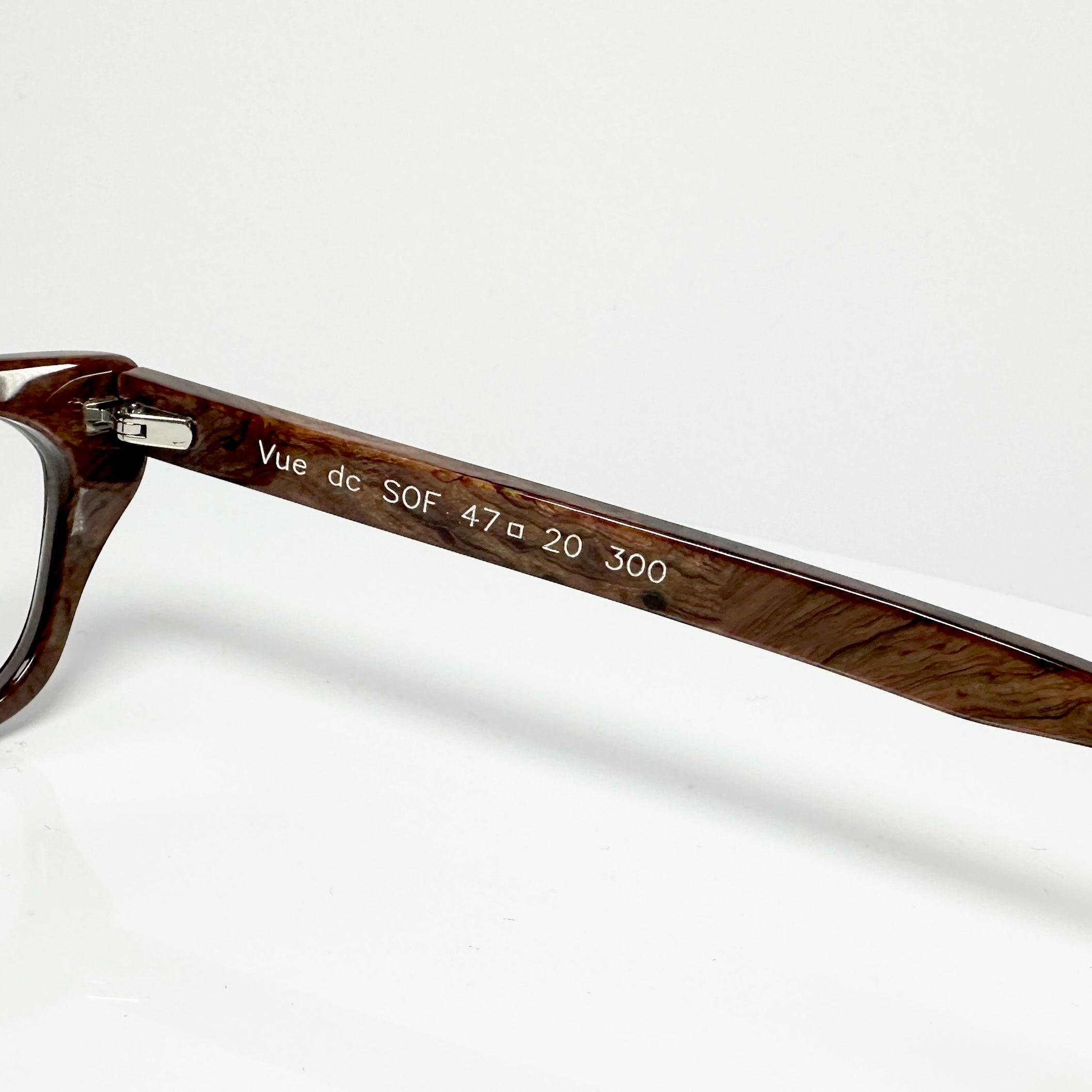 VUE DC SOF 300 Women's Eyeglasses Frame in Wood Texture - Authentic New