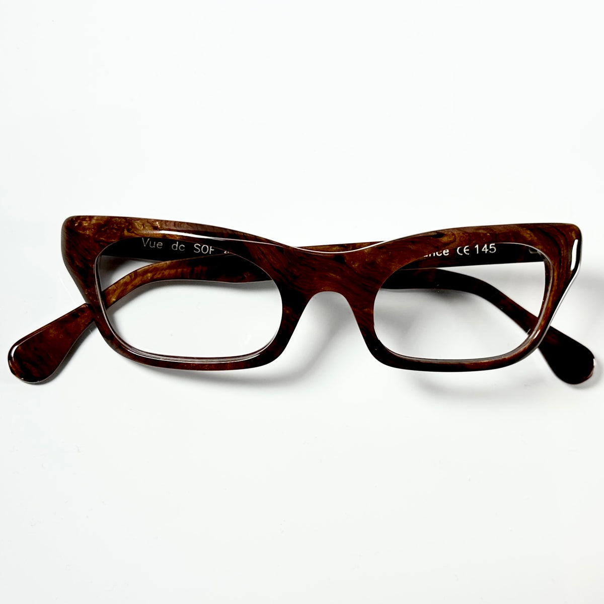 VUE DC SOF 300 Women's Eyeglasses Frame in Wood Texture - Authentic New