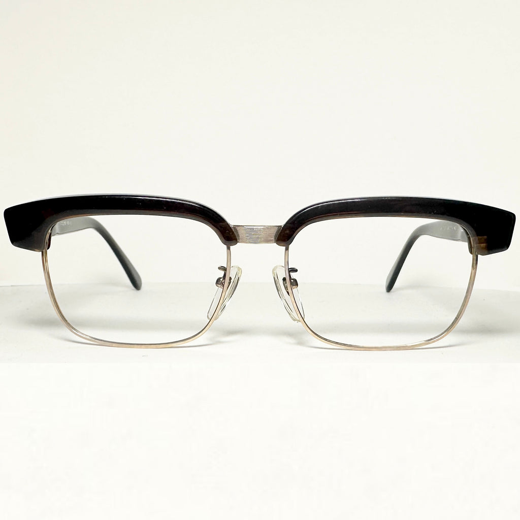 Empire 12KGF Gold-Filled Men's Eyeglasses Frames in Brown/Gold - Authentic
