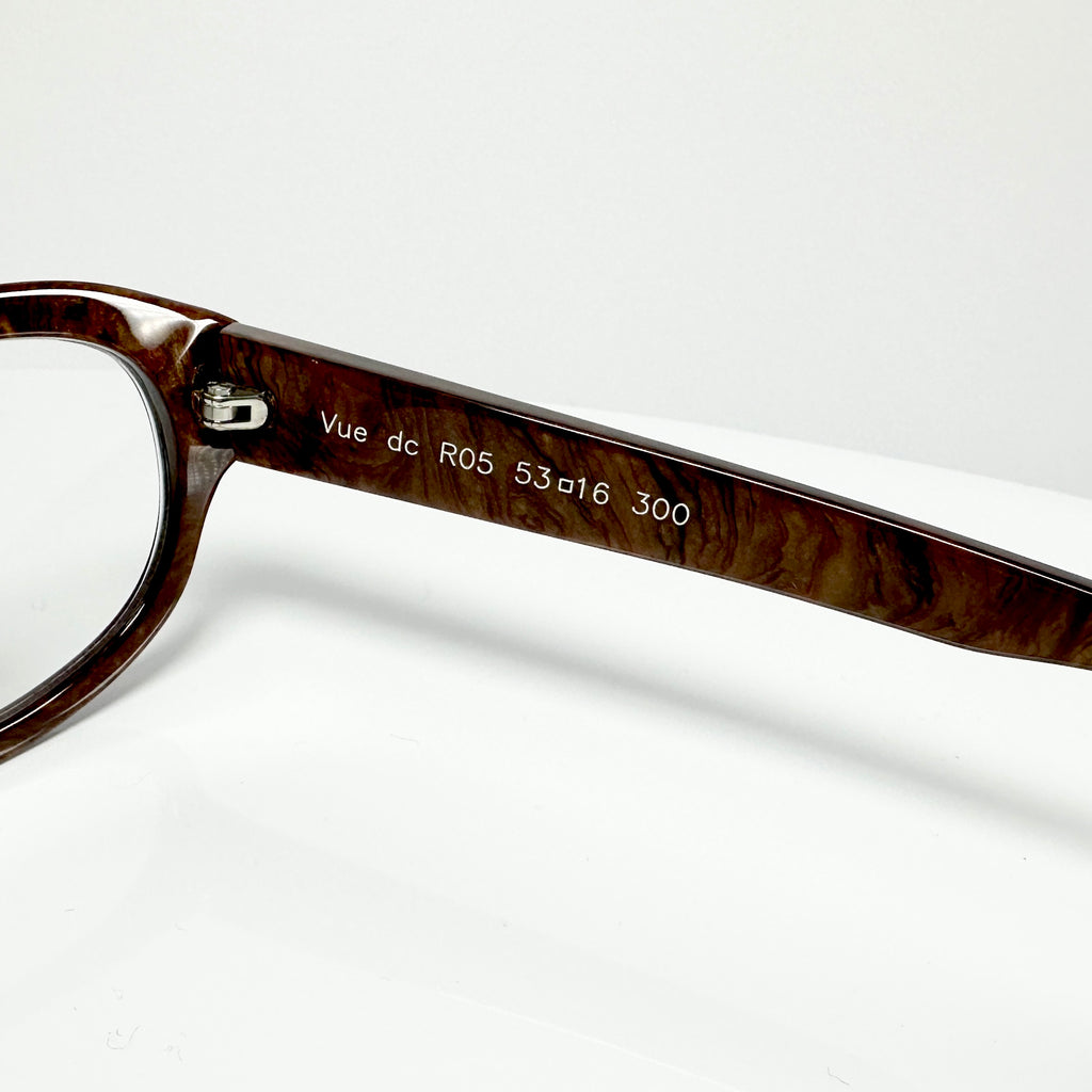 VUE DC R05 300 Unisex Eyeglasses Frame in Wood Texture - Authentic New