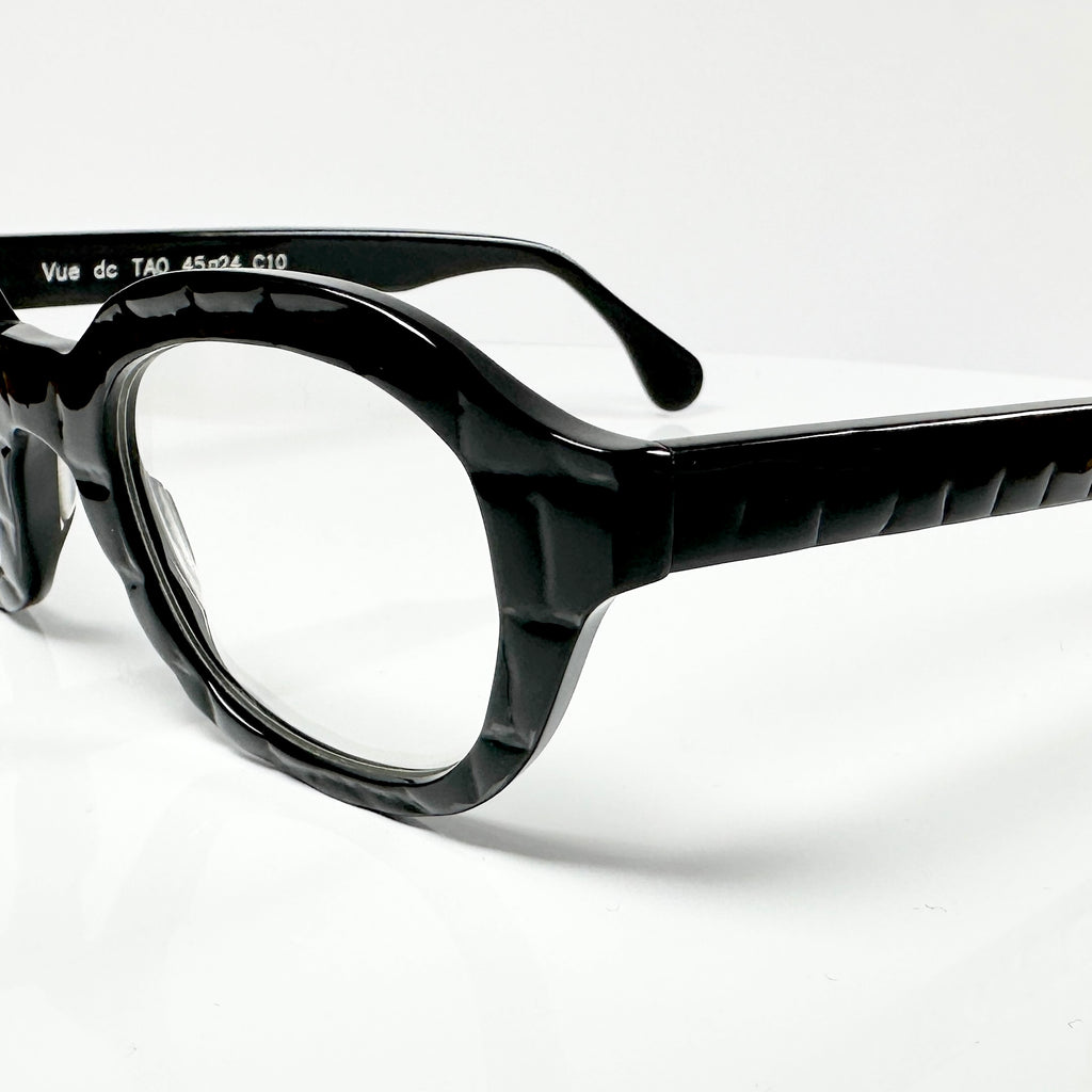 VUE DC TAO C10 Unisex Eyeglasses Frame in Crocodile Black  - Authentic New