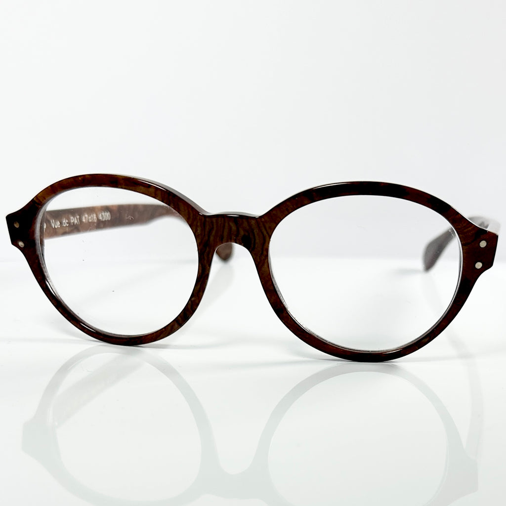 VUE DC PAT Women's Small Eyeglasses Frame in Wood Texture - Authentic New