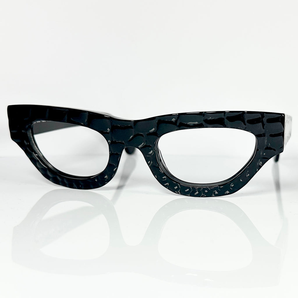 VUE DC ROK C10 Women's Eyeglasses Frame in Crocodile Black - Authentic New