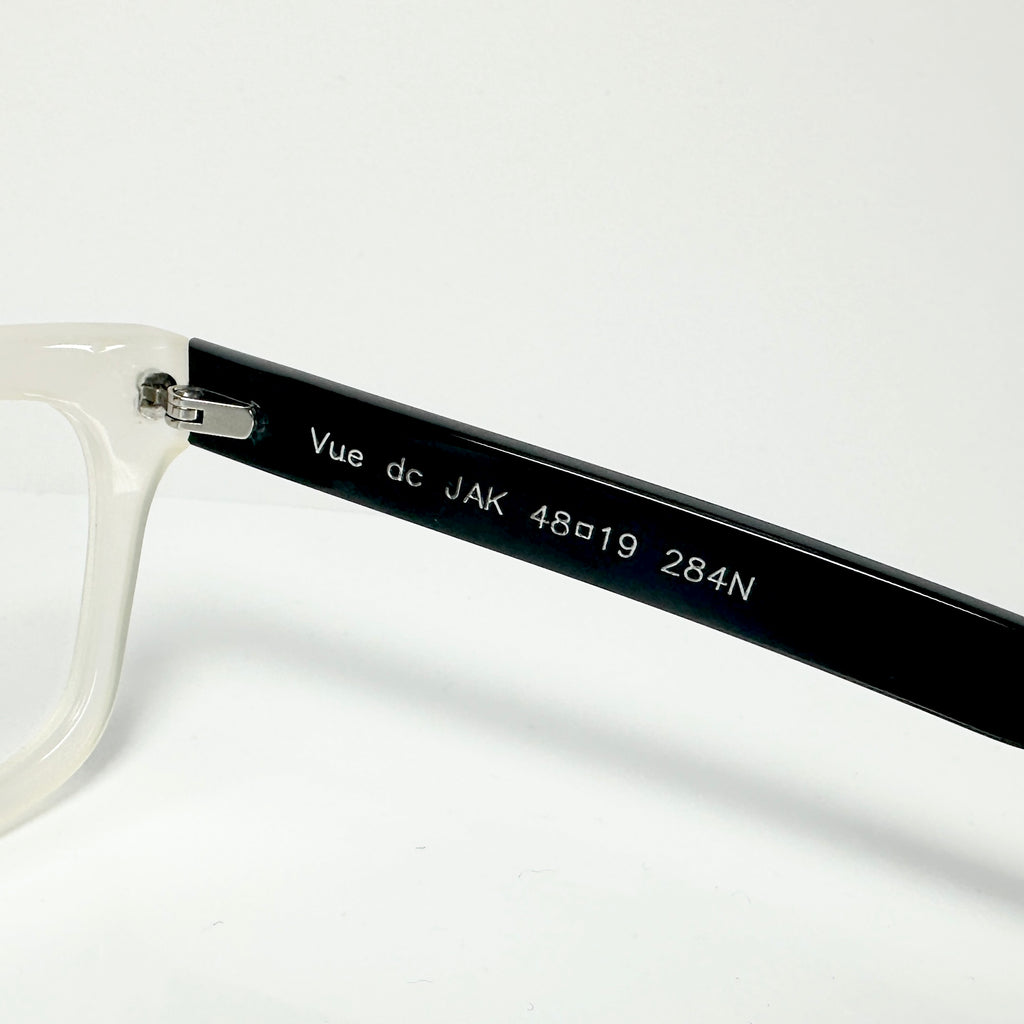VUE DC JAK Unisex Eyeglasses Frame in White/Black - Authentic New