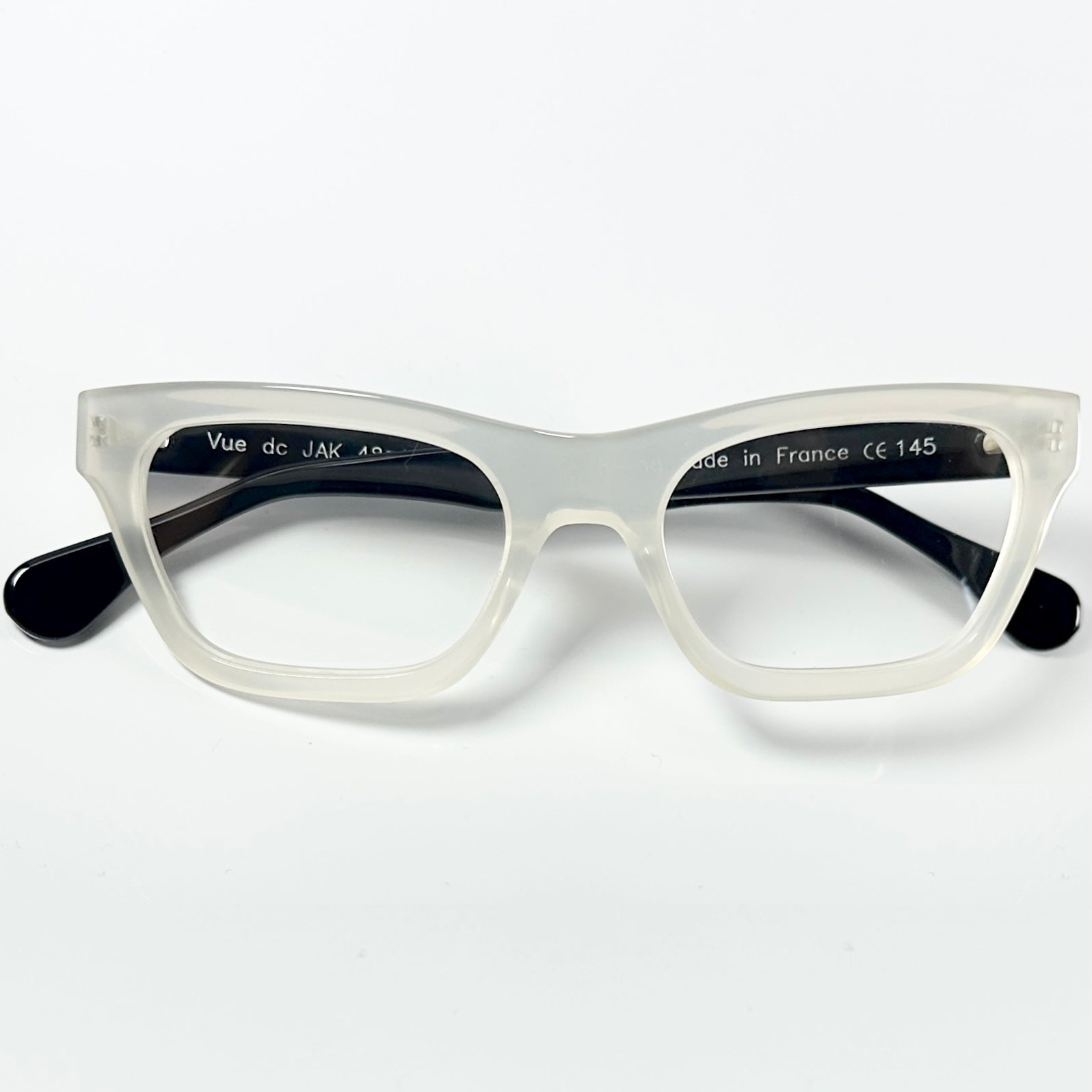 VUE DC JAK Unisex Eyeglasses Frame in White/Black - Authentic New