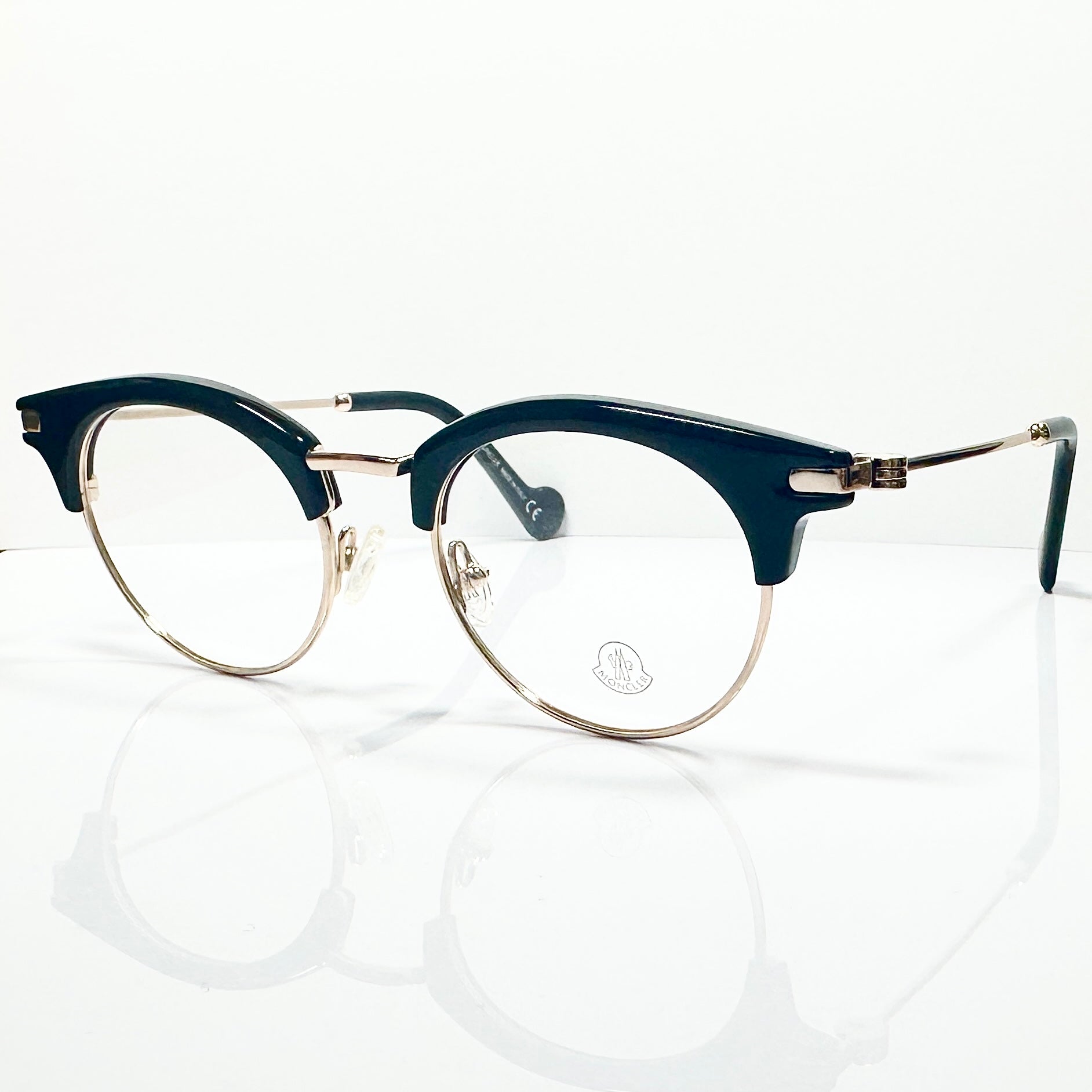 Moncler ML5020 V 001 Unisex Eyeglasses Frame in Black/Gold - Authentic New