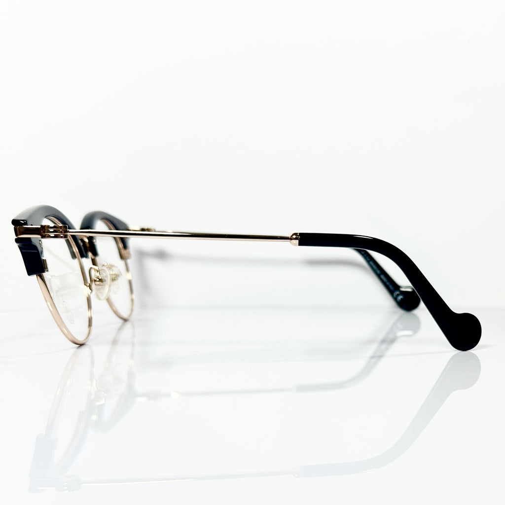 Moncler ML5020 V 001 Unisex Eyeglasses Frame in Black/Gold - Authentic New