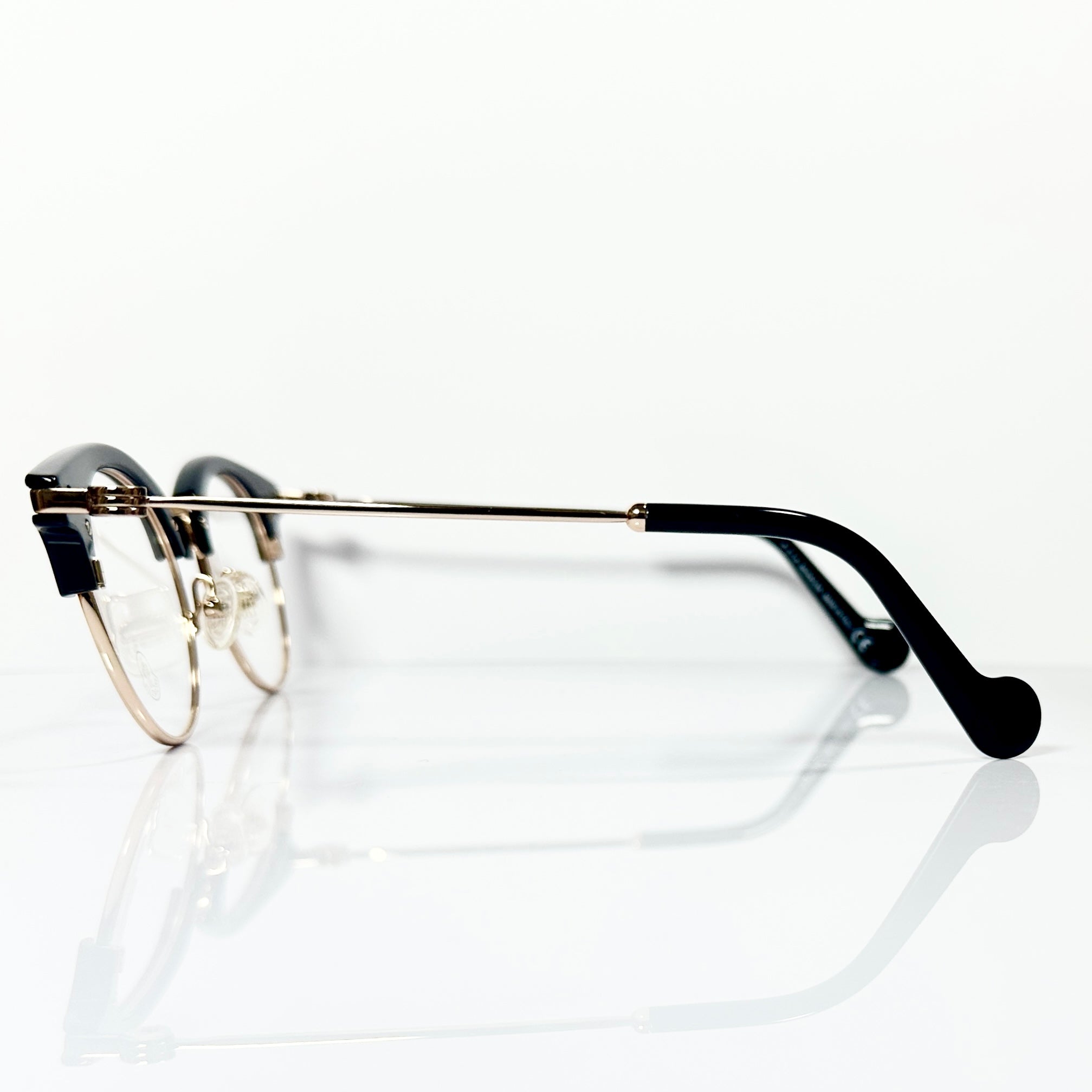 Moncler ML5020 V 001 Unisex Eyeglasses Frame in Black/Gold - Authentic New
