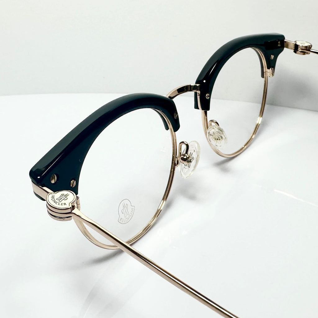 Moncler ML5020 V 001 Unisex Eyeglasses Frame in Black/Gold - Authentic New