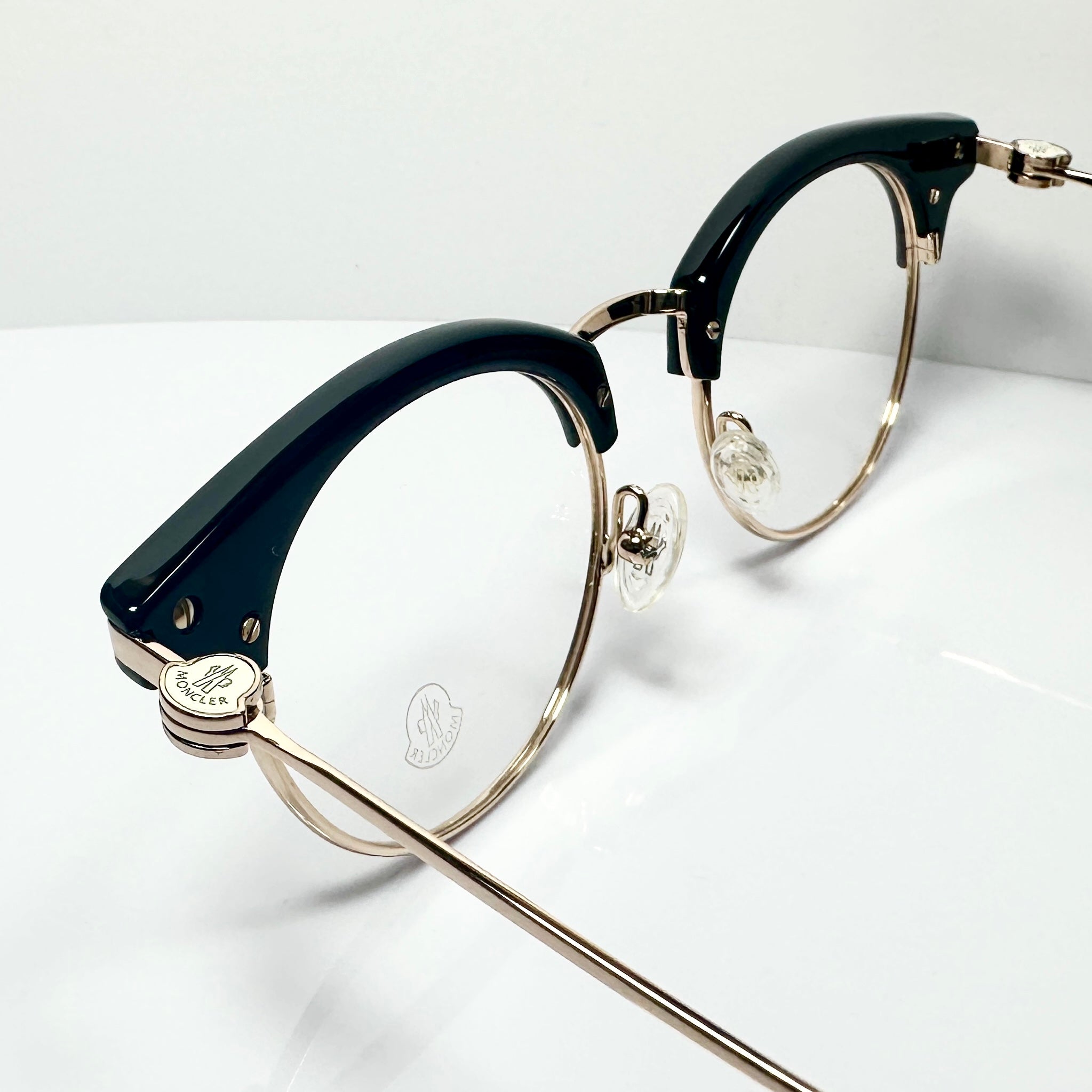 Moncler ML5020 V 001 Unisex Eyeglasses Frame in Black/Gold - Authentic New