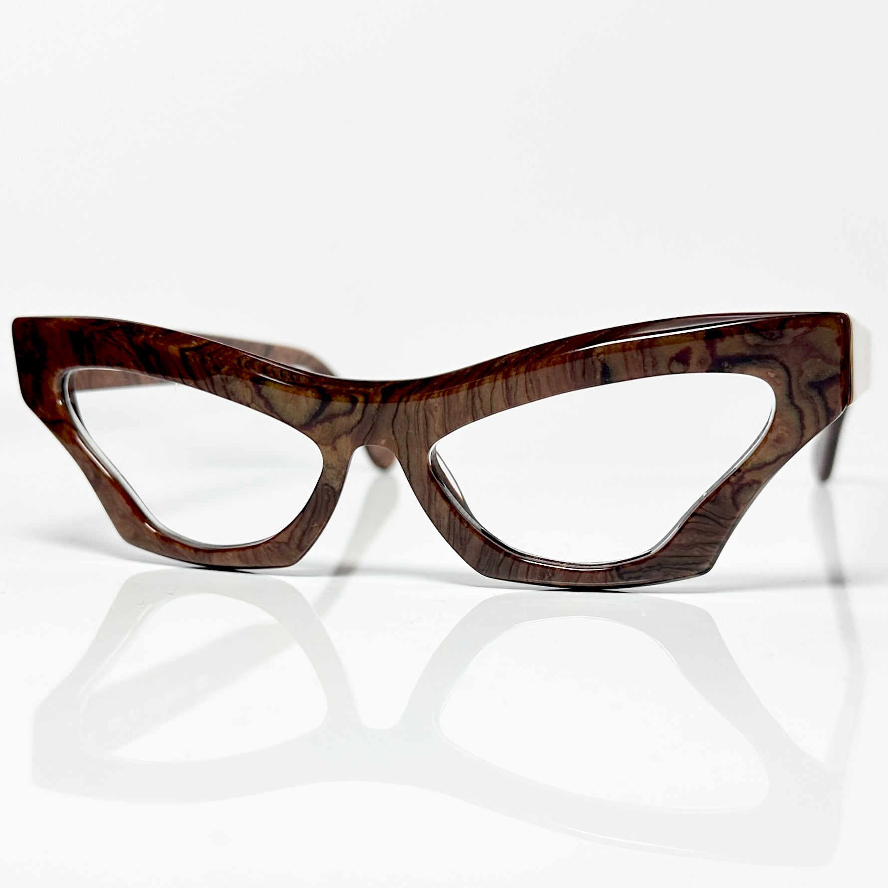 VUE DC LYZ 300 Women's Eyeglasses Frame in Wood Texture - Authentic New