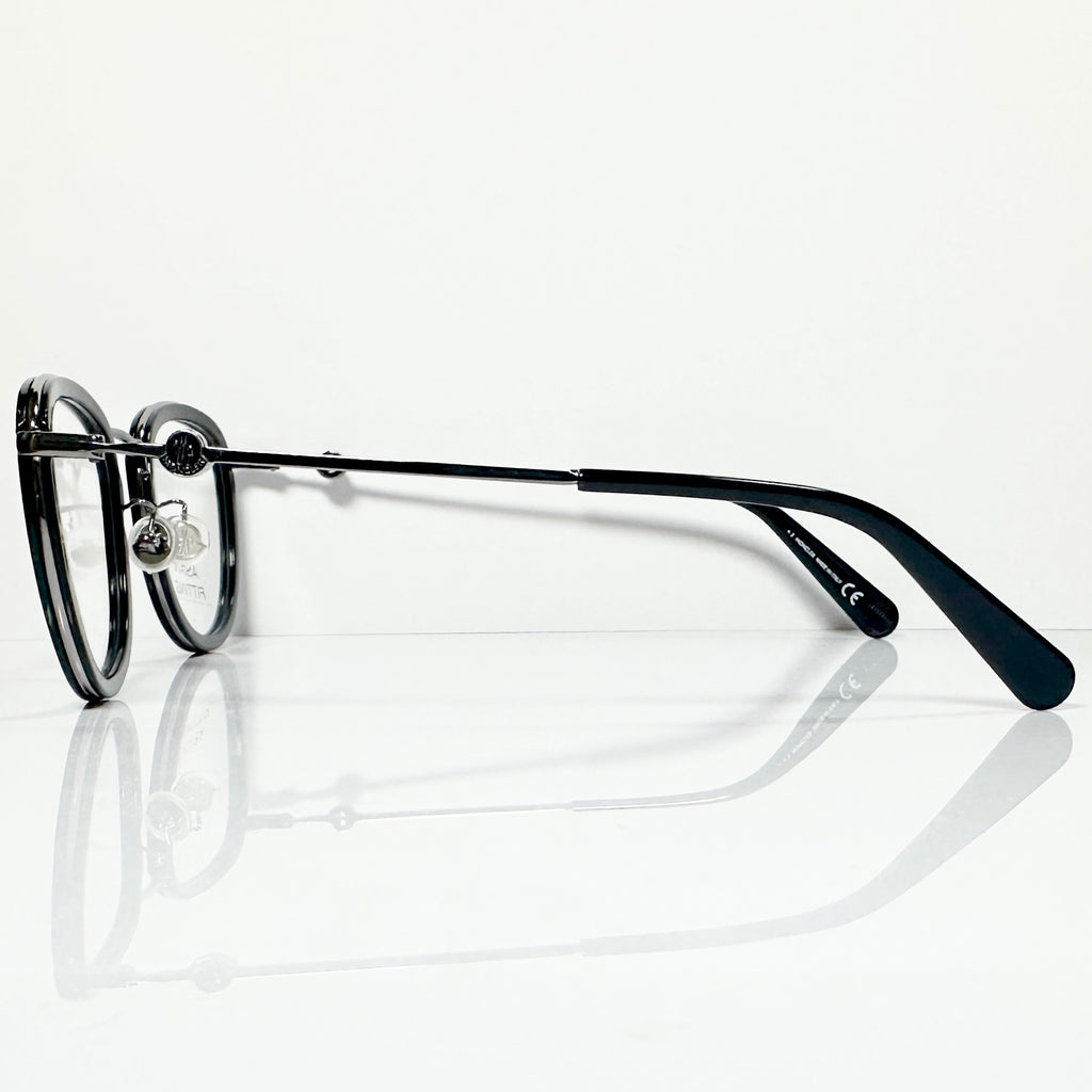 Moncler ML5129 001 Men's Eyeglasses Frame in Black/Gunmetal - Authentic New