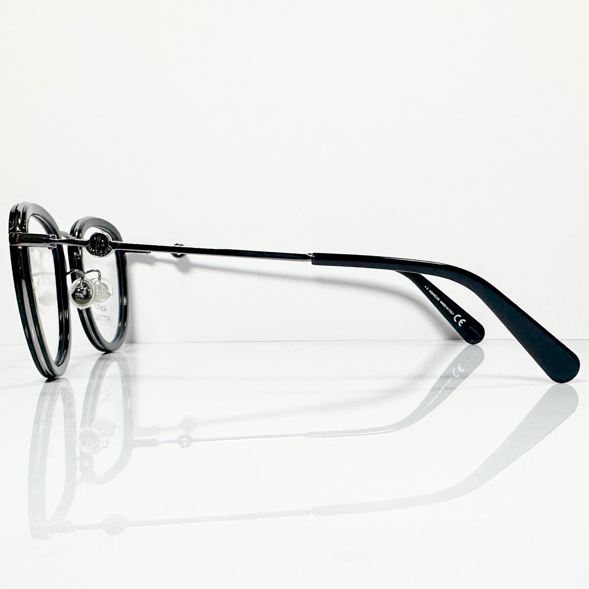 Moncler ML5129 001 Men's Eyeglasses Frame in Black/Gunmetal - Authentic New
