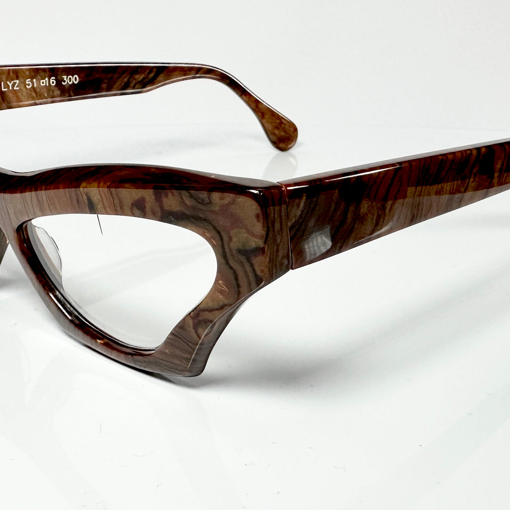 VUE DC LYZ 300 Women's Eyeglasses Frame in Wood Texture - Authentic New