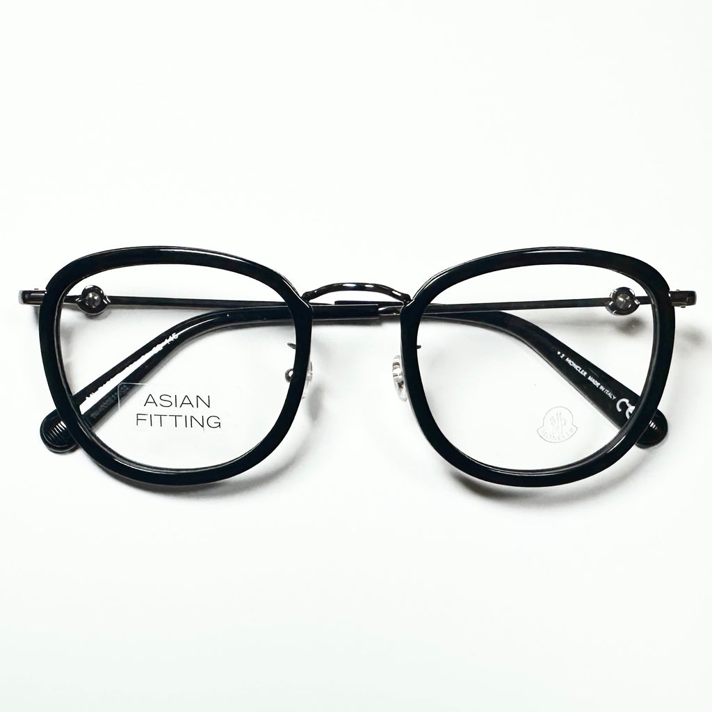 Moncler ML5129 001 Men's Eyeglasses Frame in Black/Gunmetal - Authentic New