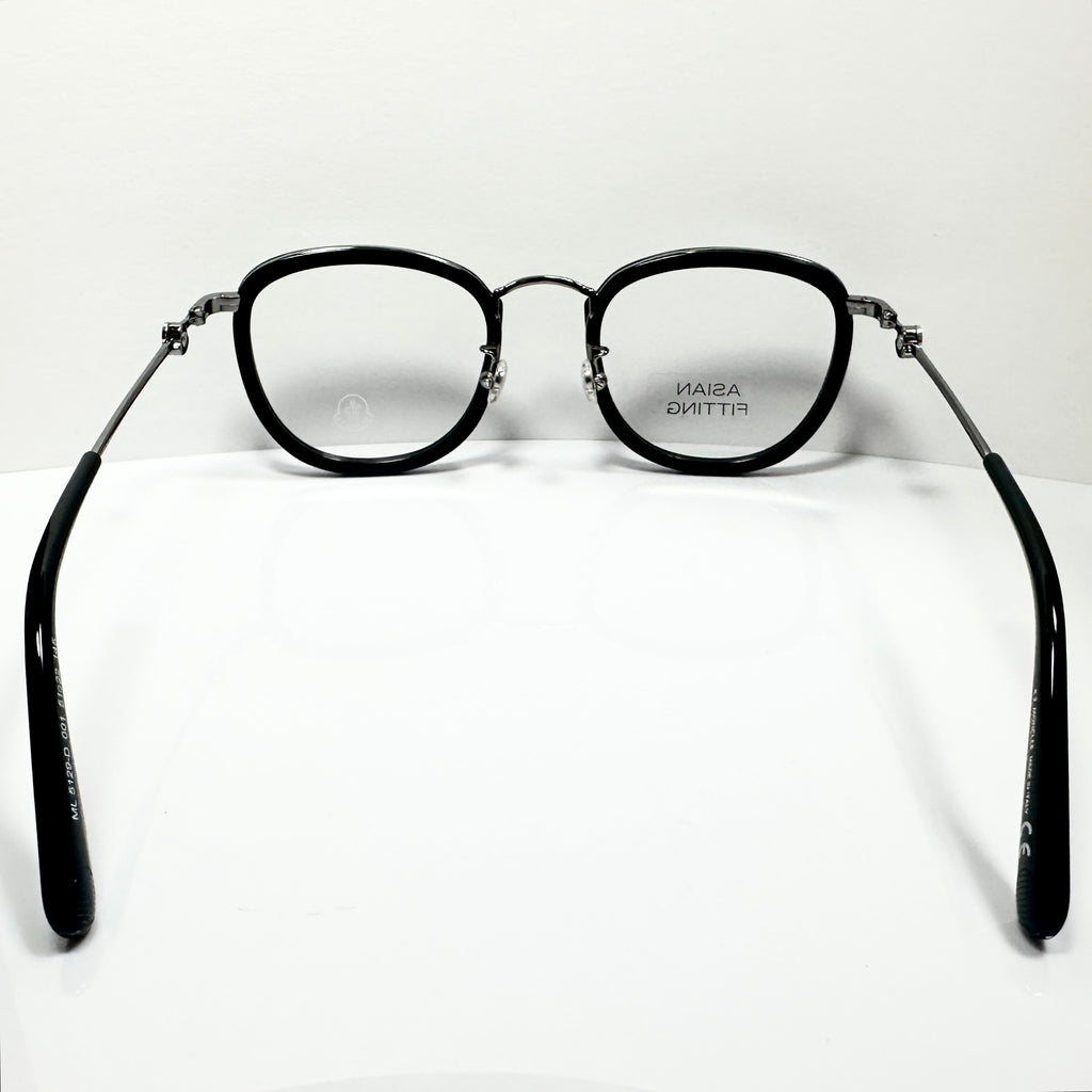Moncler ML5129 001 Men's Eyeglasses Frame in Black/Gunmetal - Authentic New