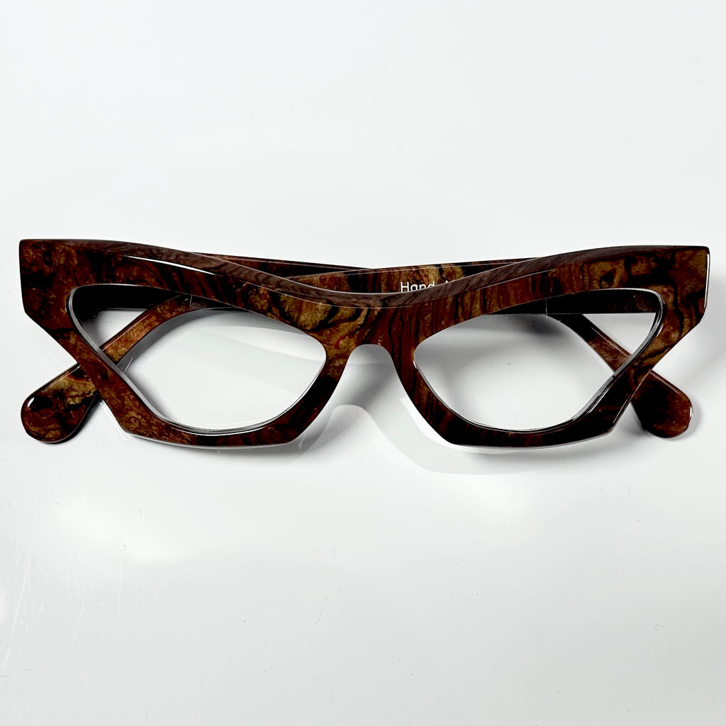 VUE DC LYZ 300 Women's Eyeglasses Frame in Wood Texture - Authentic New