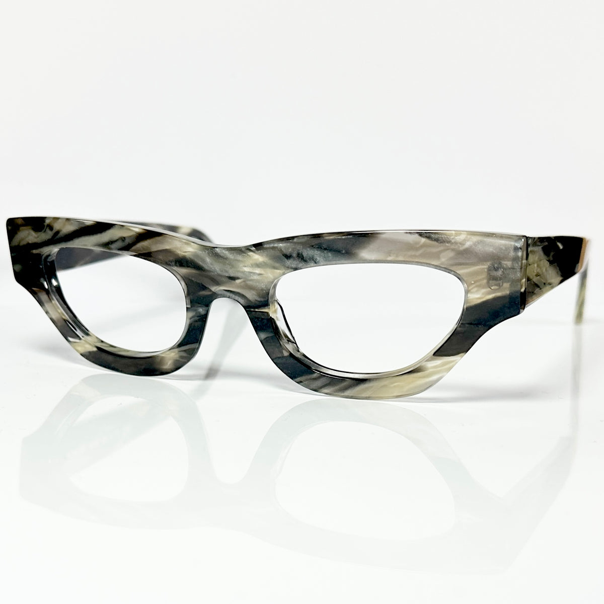 VUE DC ROK Women's Eyeglasses Frame in Grey Black Horn - Authentic New
