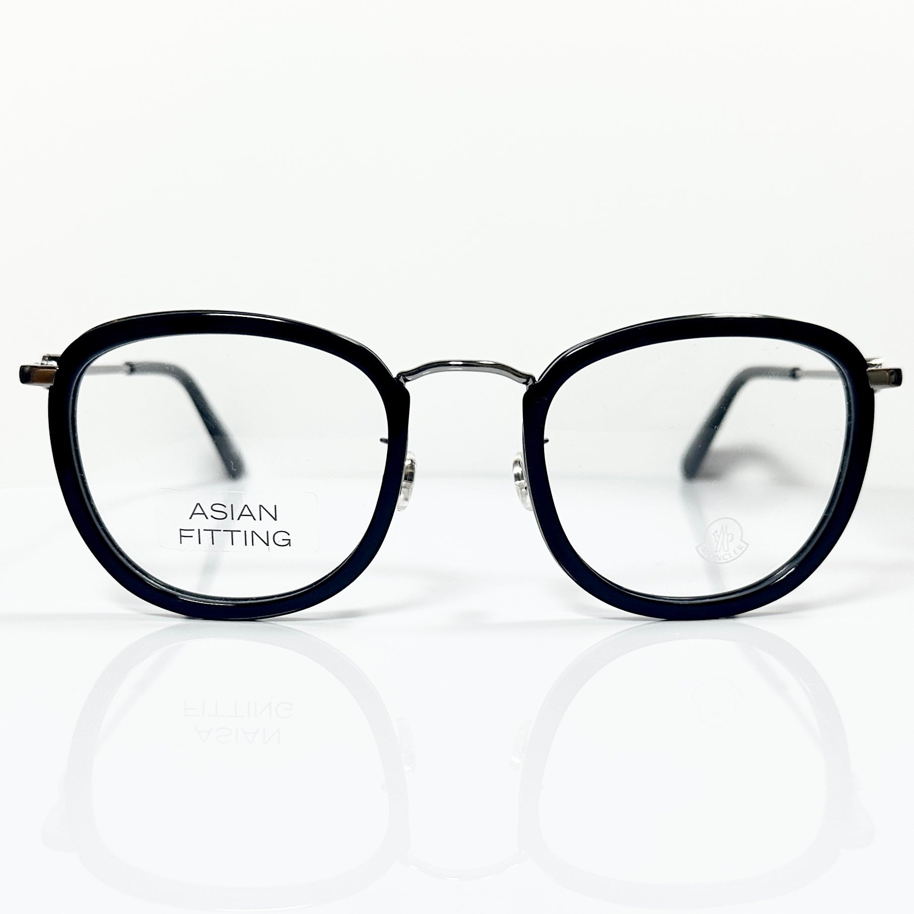 Moncler ML5129 001 Men's Eyeglasses Frame in Black/Gunmetal - Authentic New