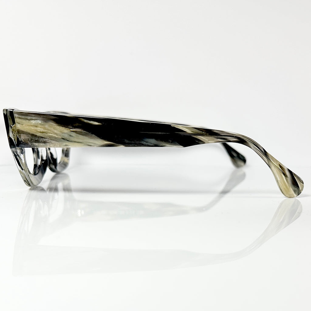 VUE DC ROK Women's Eyeglasses Frame in Grey Black Horn - Authentic New