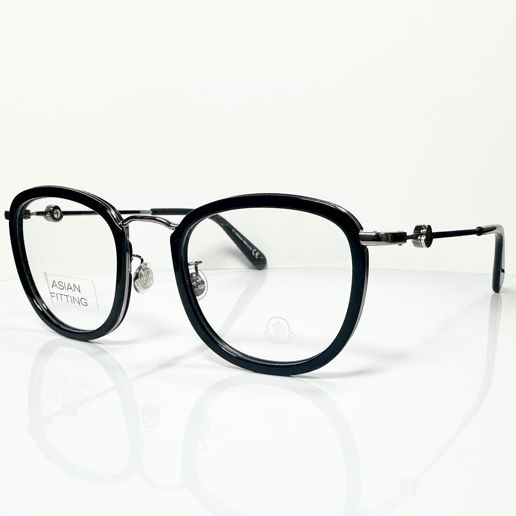 Moncler ML5129 001 Men's Eyeglasses Frame in Black/Gunmetal - Authentic New