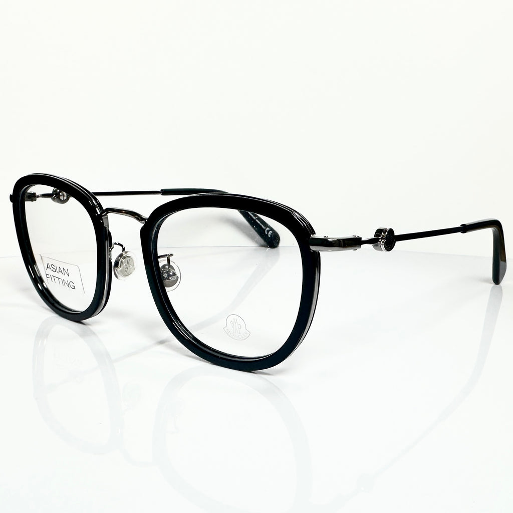 Moncler ML5129 001 Men's Eyeglasses Frame in Black/Gunmetal - Authentic New