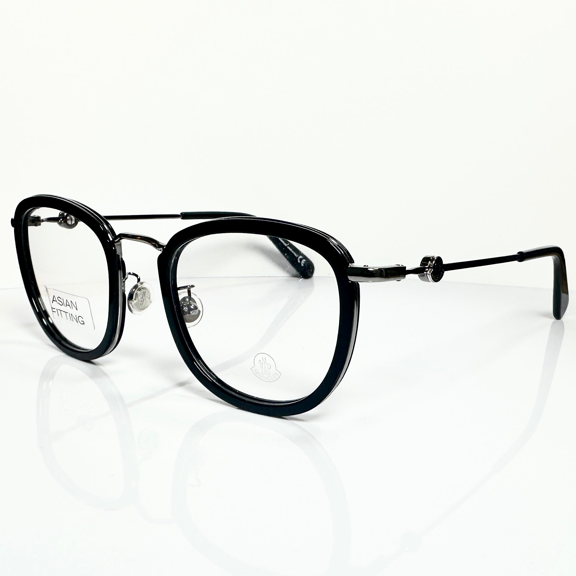 Moncler ML5129 001 Men's Eyeglasses Frame in Black/Gunmetal - Authentic New