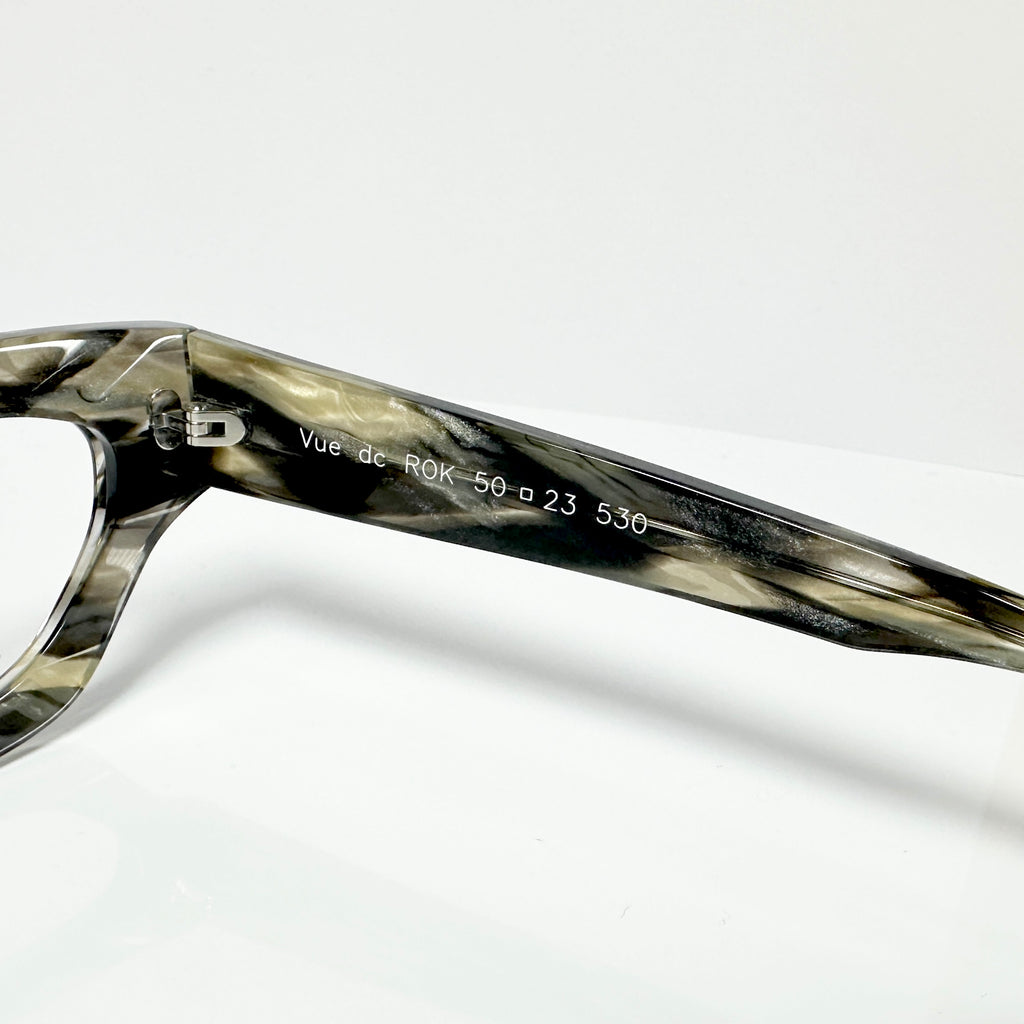 VUE DC ROK Women's Eyeglasses Frame in Grey Black Horn - Authentic New