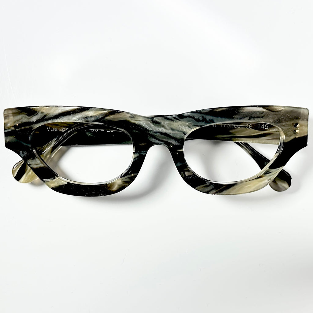 VUE DC ROK Women's Eyeglasses Frame in Grey Black Horn - Authentic New