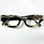 VUE DC ROK Women's Eyeglasses Frame in Grey Black Horn - Authentic New